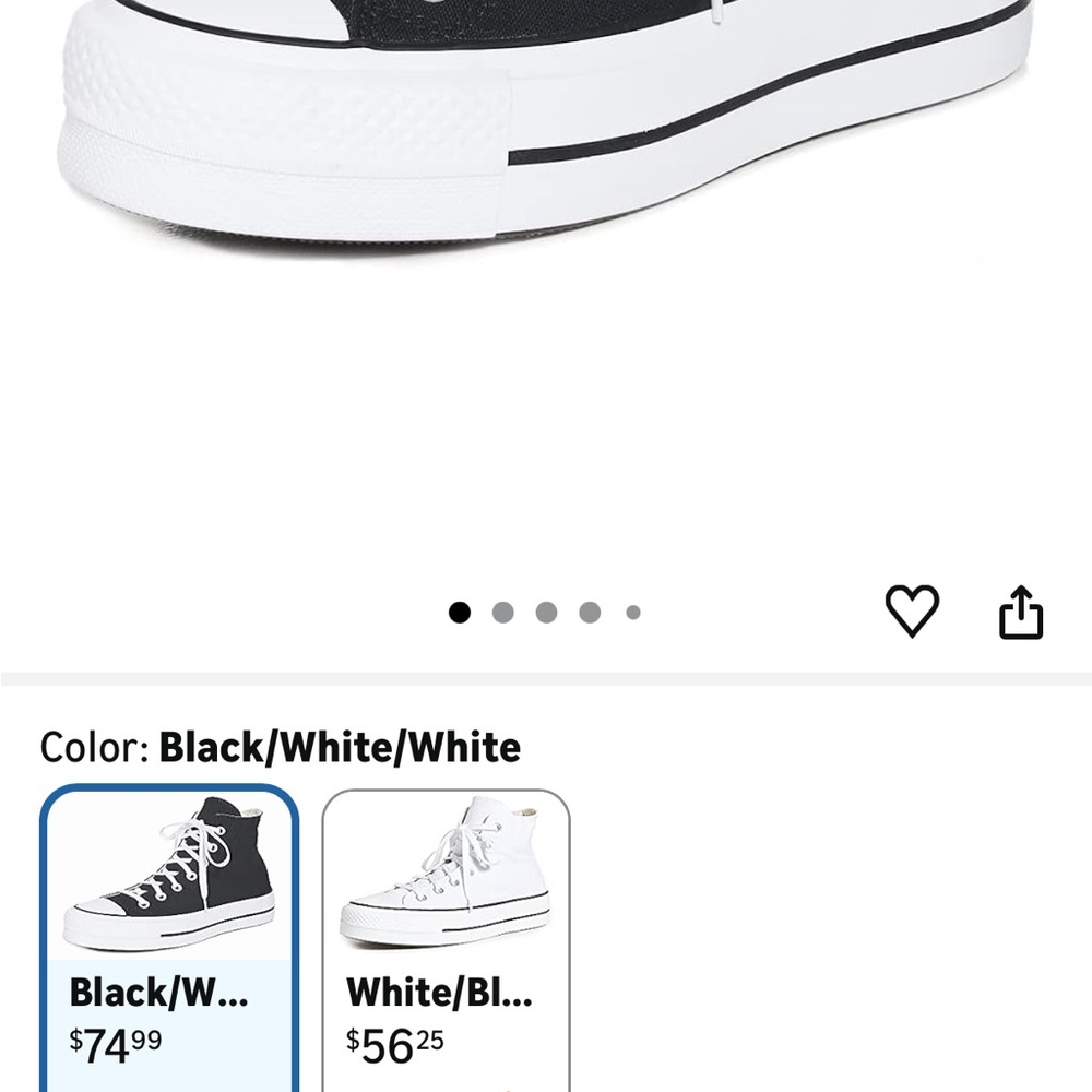 Converse Black and White PLATFORM High-Top Sneakers BRAND NEW - Picture 2 of 6